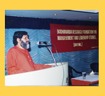 Swami Bodhananda speaking at a BRFML Seminar